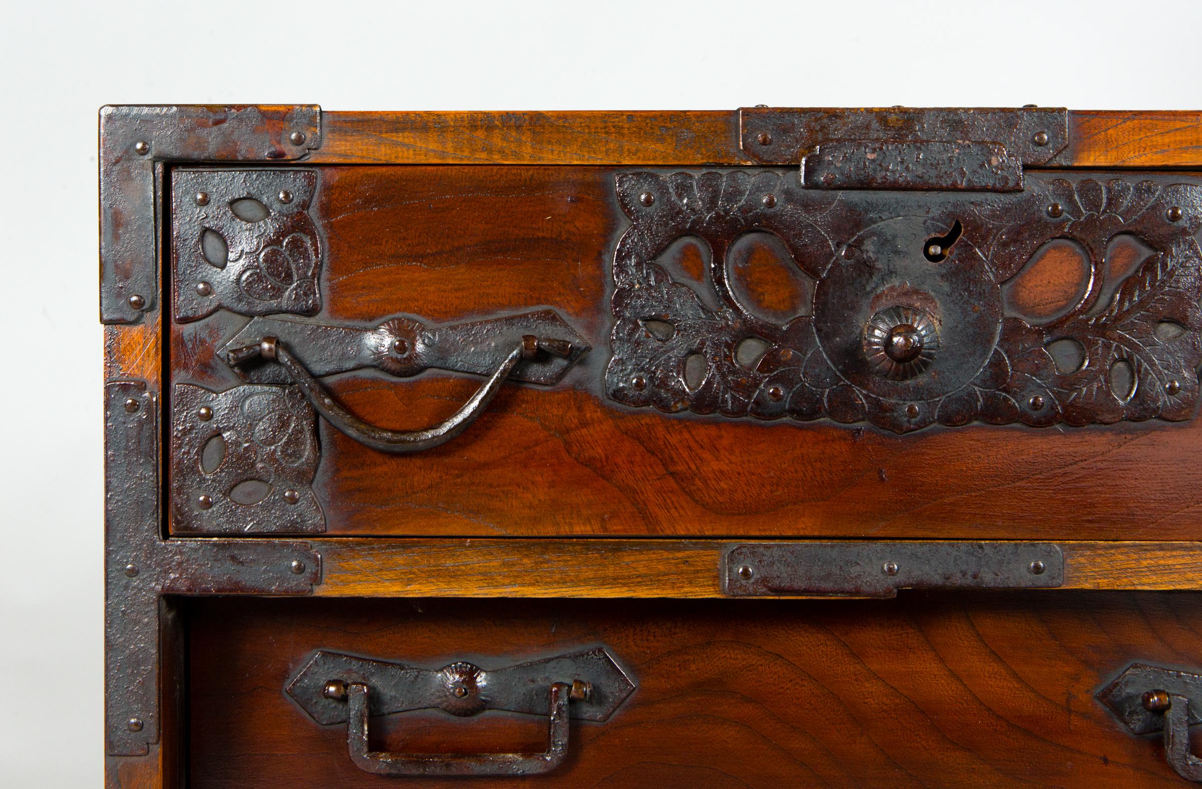Meiji Antique Japanese Small Tansu Chest
