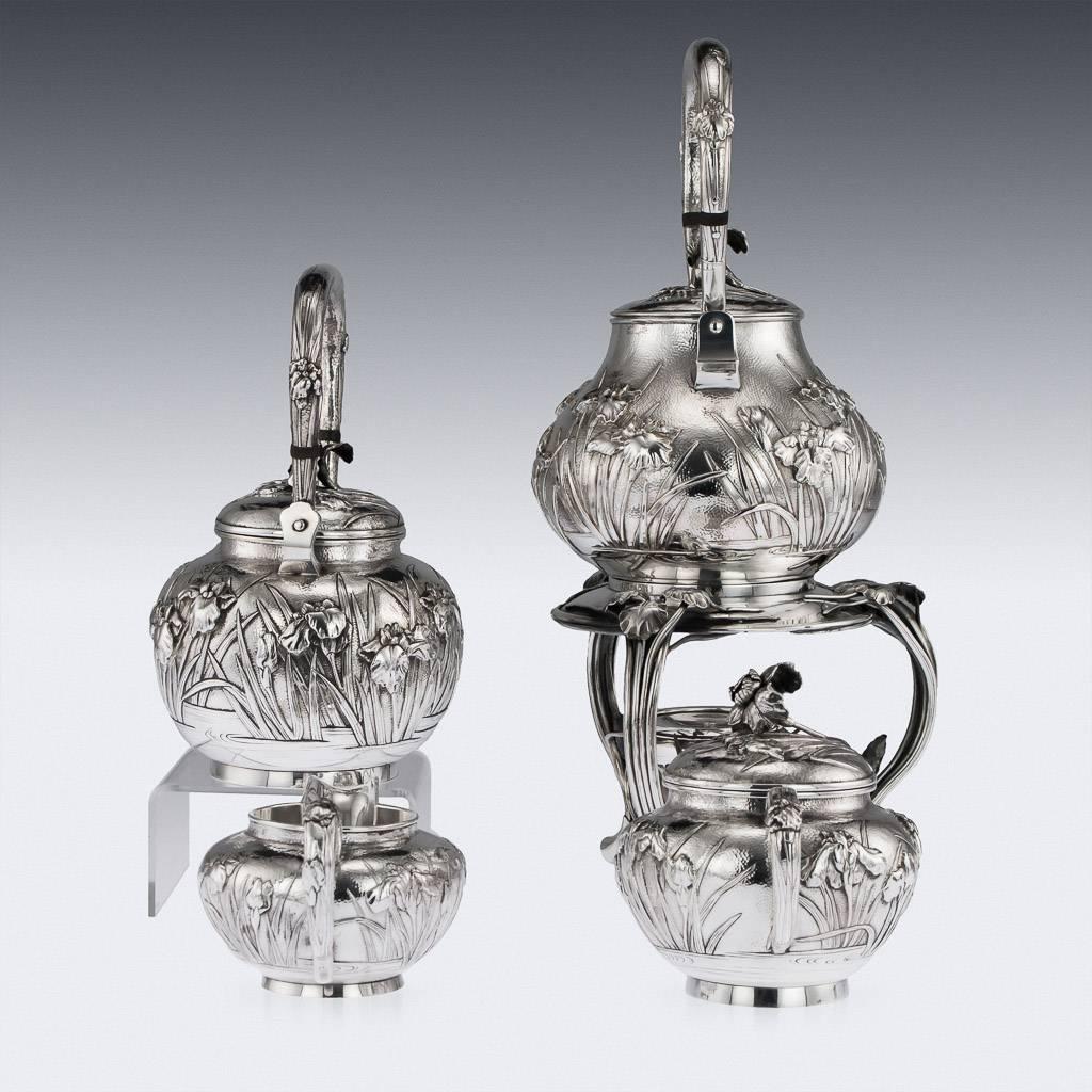 solid silver tea set with tray