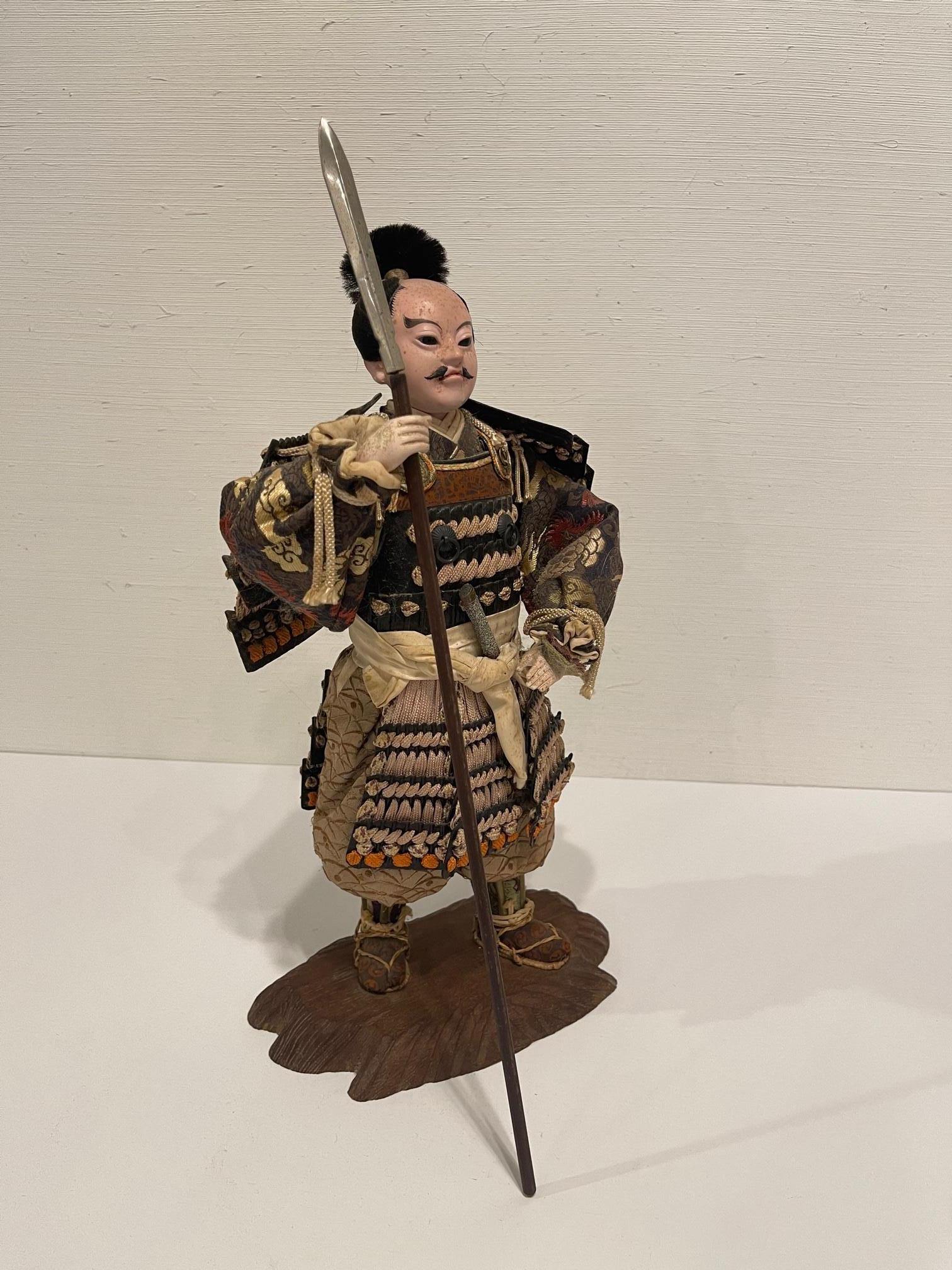 Antique Japanese standing samurai foot soldier, Circa 1870-1880.
 