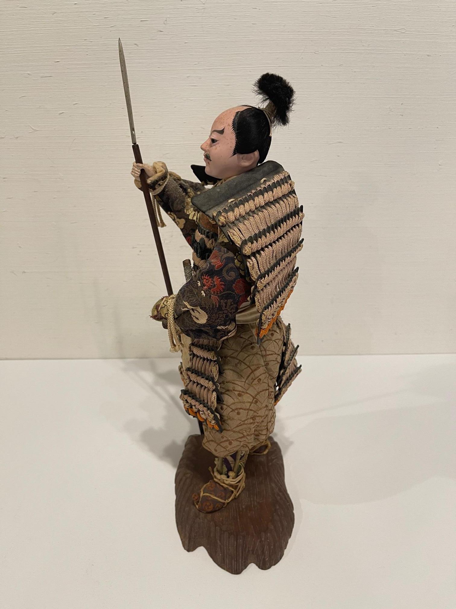 Antique Japanese Standing Samurai Foot Soldier, Circa 1870-1880 In Good Condition In Savannah, GA