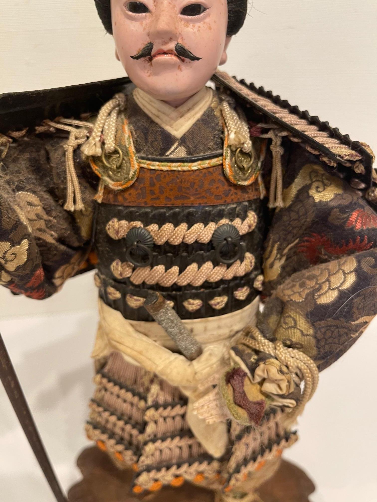 Porcelain Antique Japanese Standing Samurai Foot Soldier, Circa 1870-1880