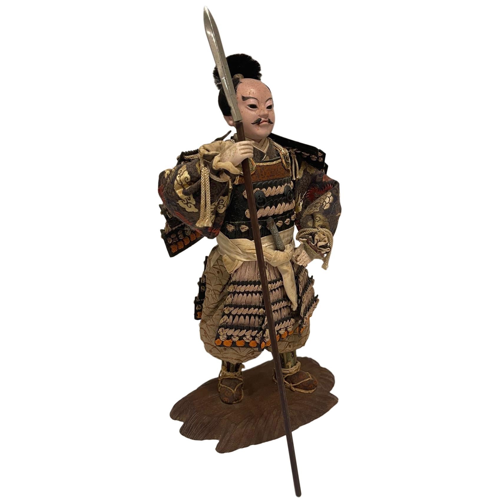 Antique Japanese Standing Samurai Foot Soldier, Circa 1870-1880
