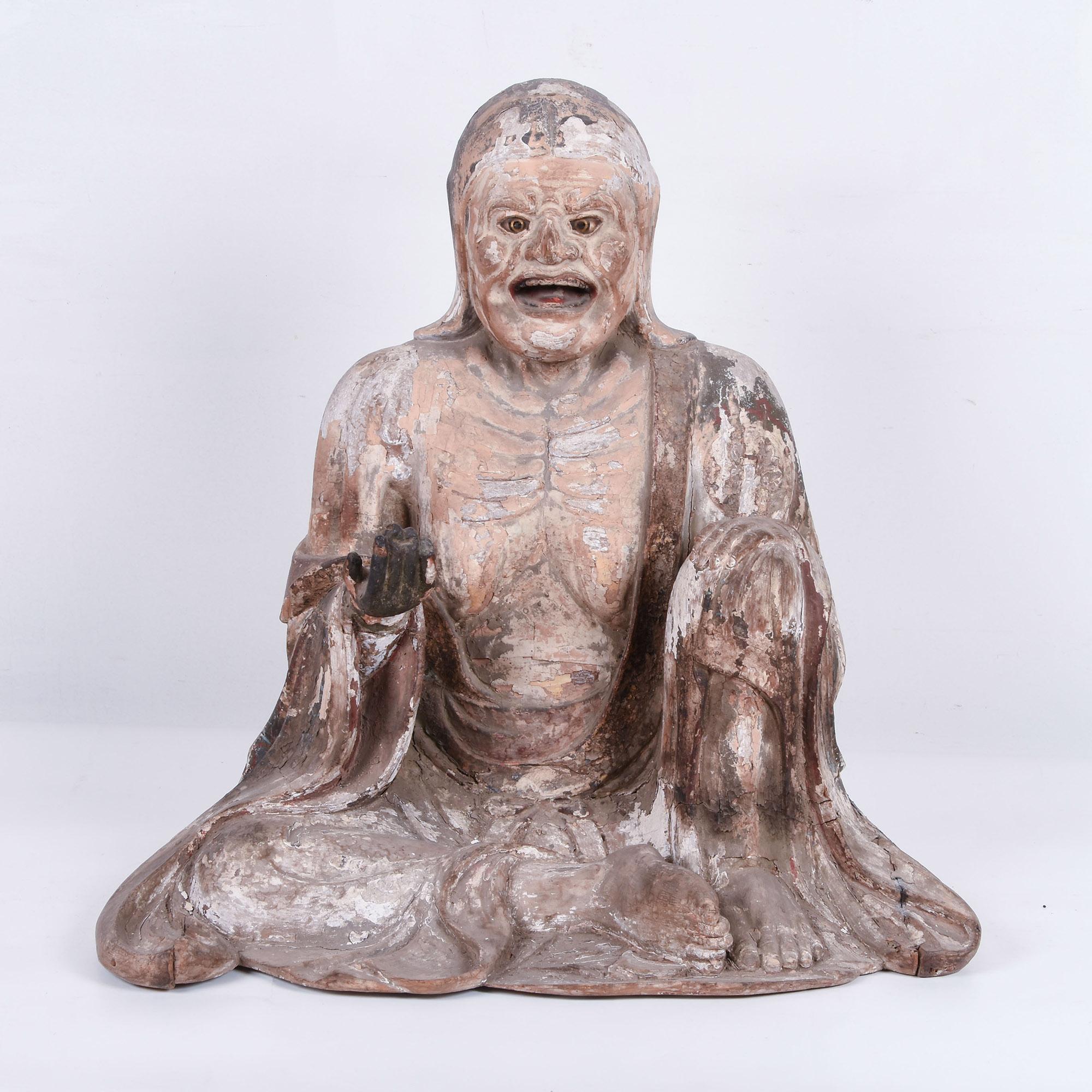 Japanese statue of Datsue-ba also known as Shozuka no Baba, Kamakura- Muromachi period.

Antique Japanese statue of Datsue-ba or Shozuka no Baba, Kamakura-Muromachi period, circa 14th century. The figure is carved of Hinoke (Cypress) and layers of