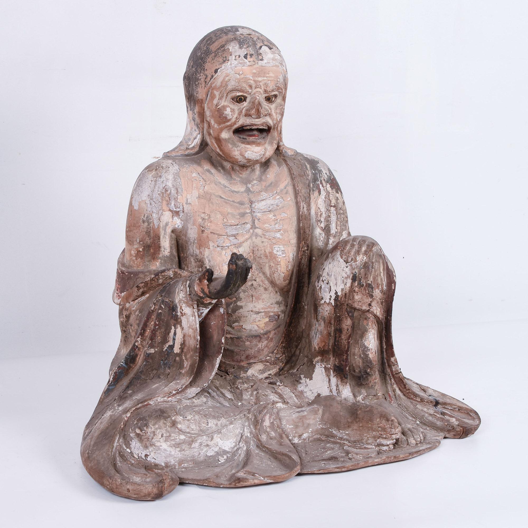 Antike japanische Statue von Datsue-ba oder Shozuka No Baba, ca. 14. Jahrhundert (Sonstiges) im Angebot