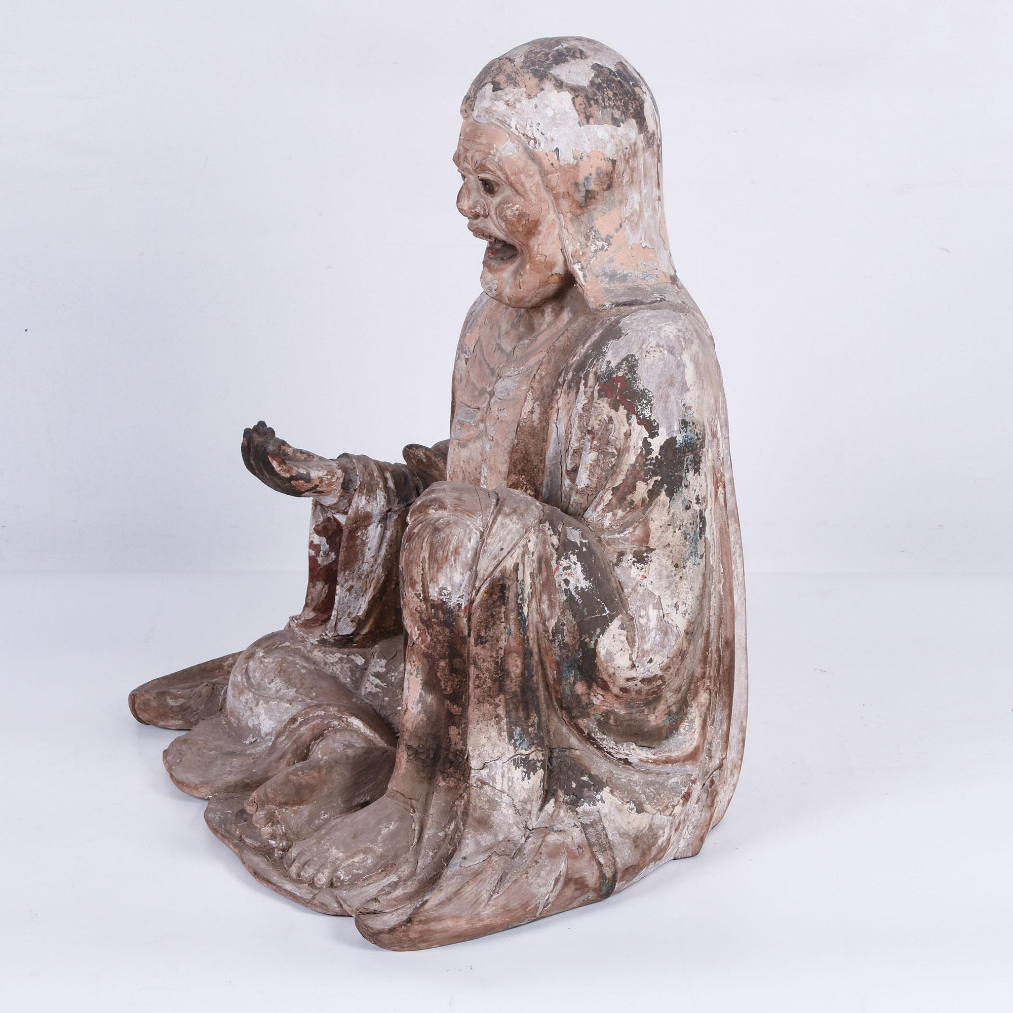 Antike japanische Statue von Datsue-ba oder Shozuka No Baba, ca. 14. Jahrhundert im Angebot 1