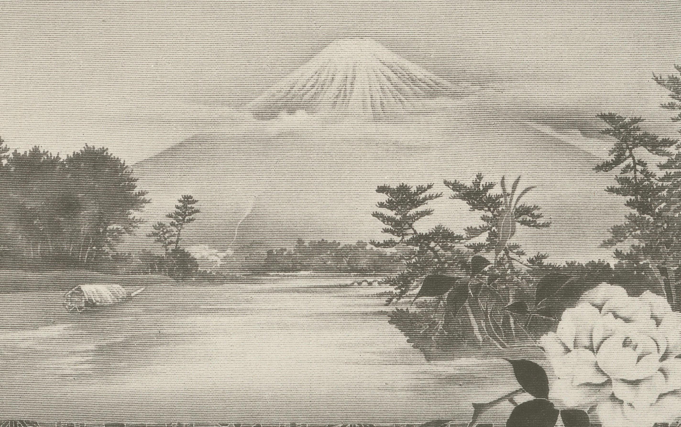 Papier Nature morte japonaise ancienne avec le mont Fuji et un vase floral, 19e siècle en vente