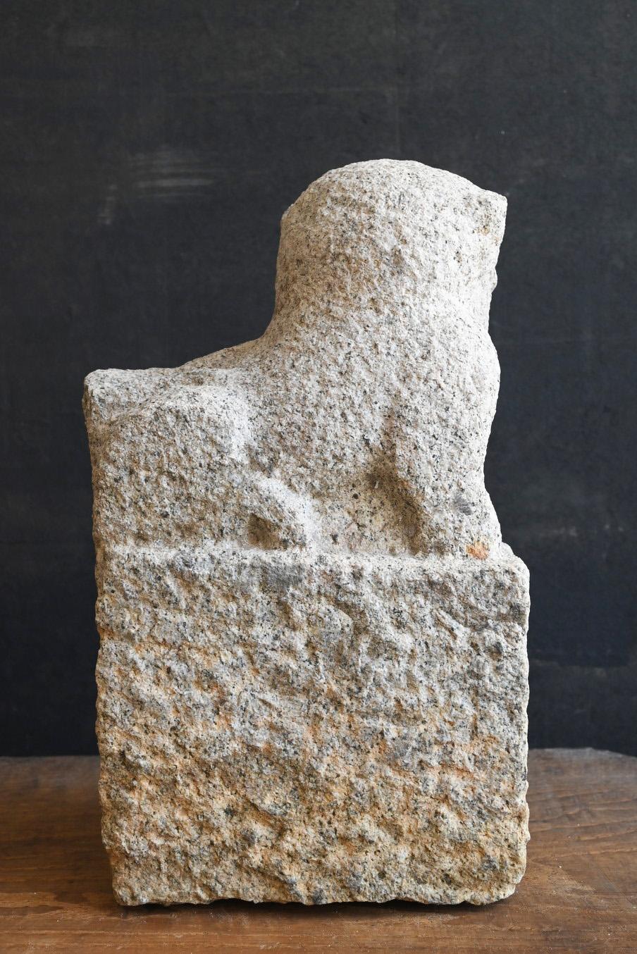 Antique Japanese stone lion statue/19th century/Edo period/Garden decoration 3