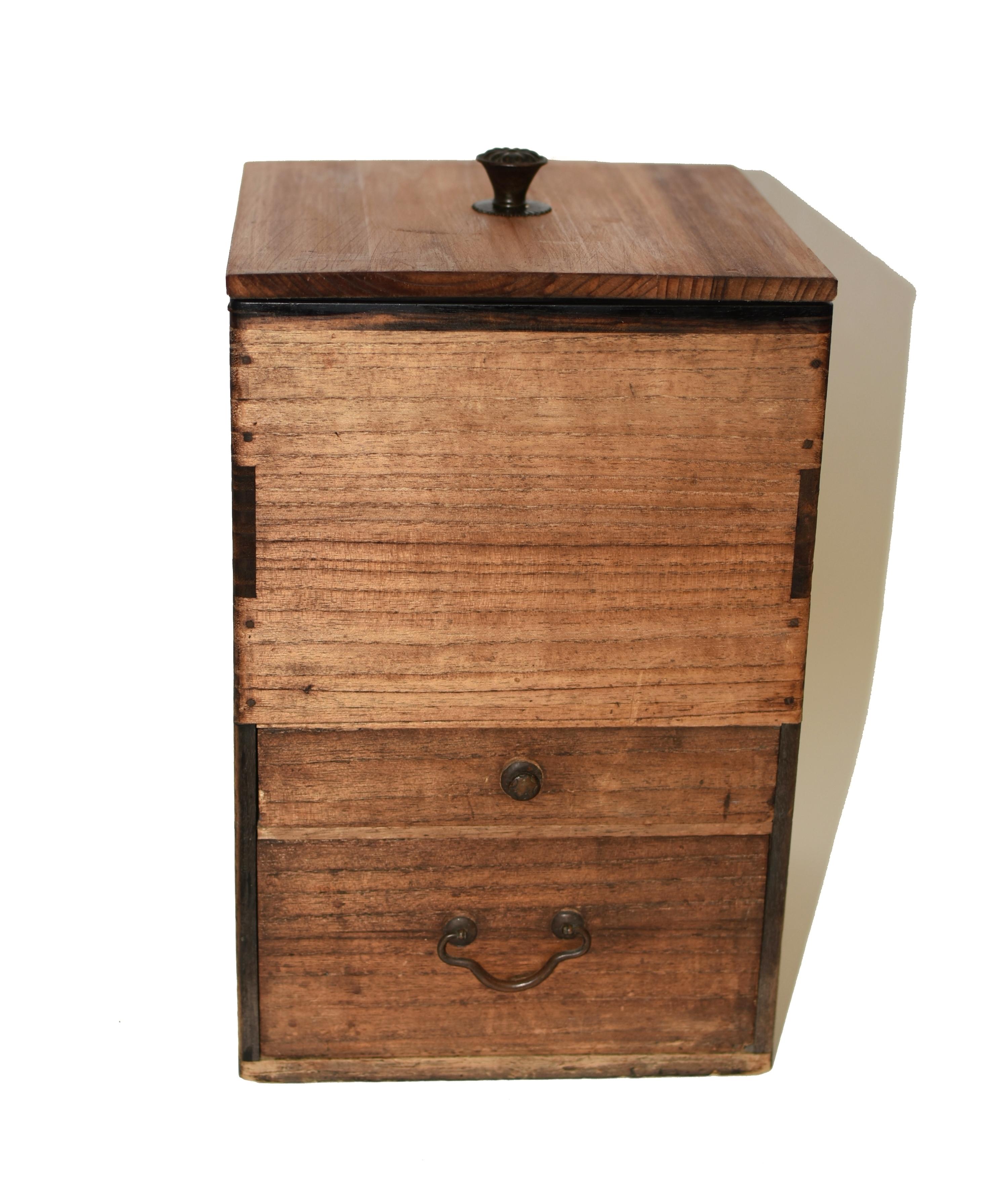 Hand-Crafted Antique Japanese Storage Box For Sale