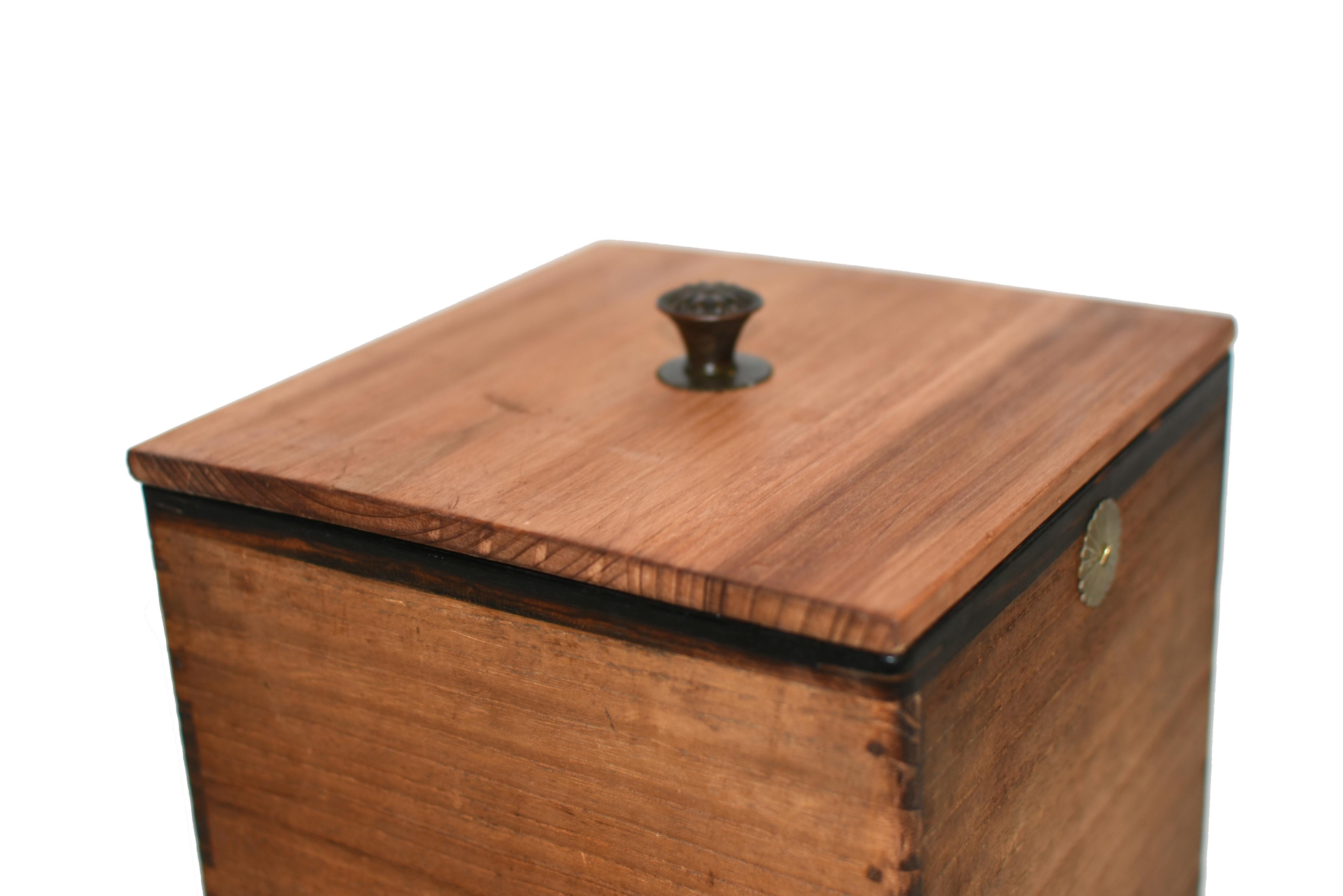 Wood Antique Japanese Storage Box For Sale