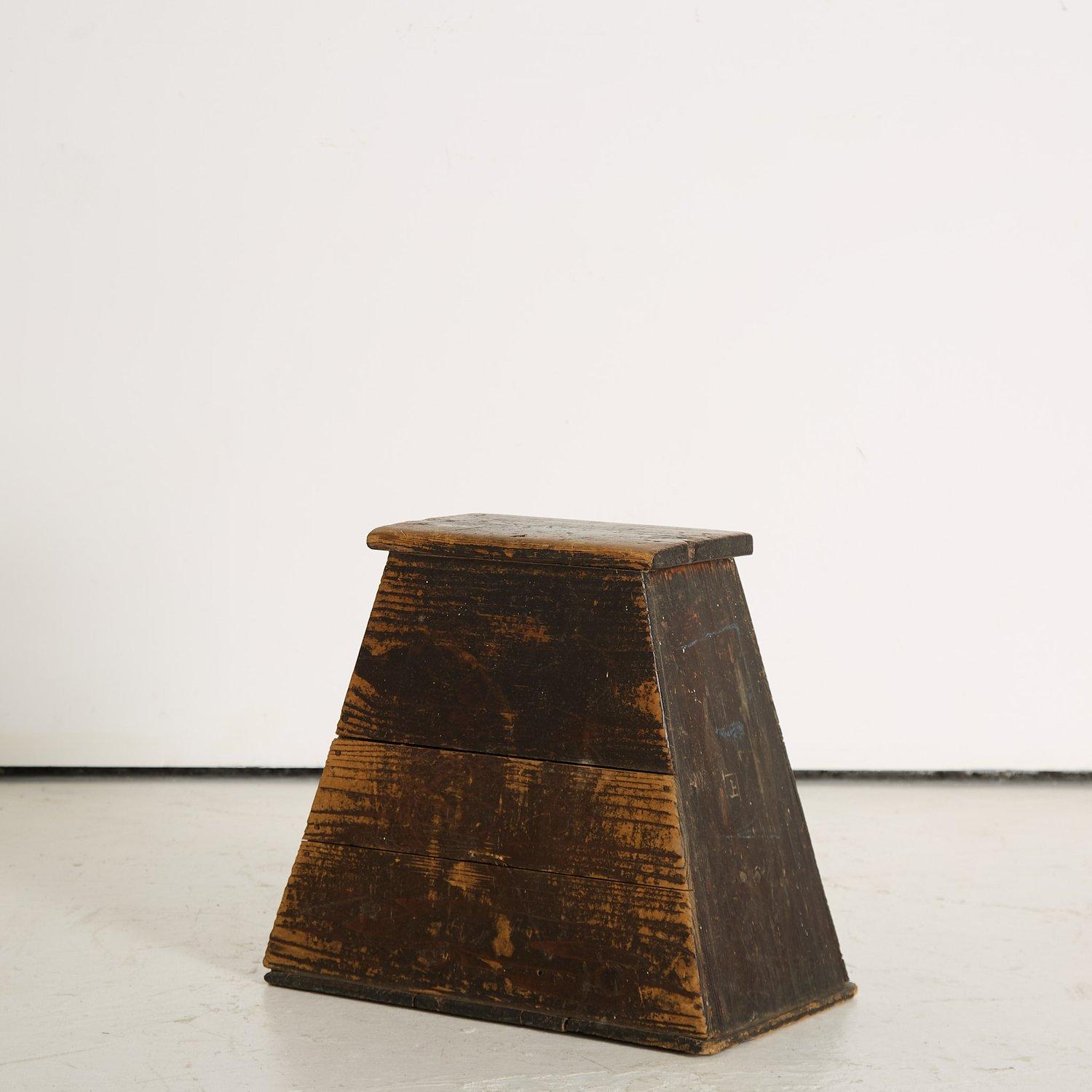19th Century Antique Japanese Street Vendor Stool in Original Paint, 1890s For Sale