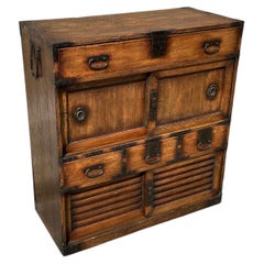 Antique Japanese Sugi Chobadansu Merchant Chest Late Edo Zenkoji Temple 37"H