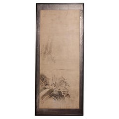 Antico paesaggio giapponese Suibokuga di Kano Tokinobu, XVII secolo.