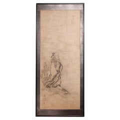 Antique Japanese Suibokuga Sage by Kano Tokinobu, 17th century.