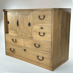 Antique Japanese Taisho Era 1920's Kiri Kodansu Personal Tansu 5 Drawer 23"W