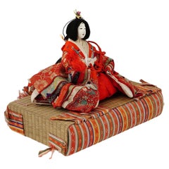 Poupée japonaise ancienne de la période Taisho Hinamatsuri