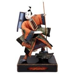 Antique Japanese Takeda Ningyo of a Wandering Samurai, Edo Period