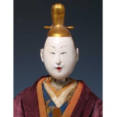 Antique Japanese Takeda Ningyo of an Emperor Role, Edo Period