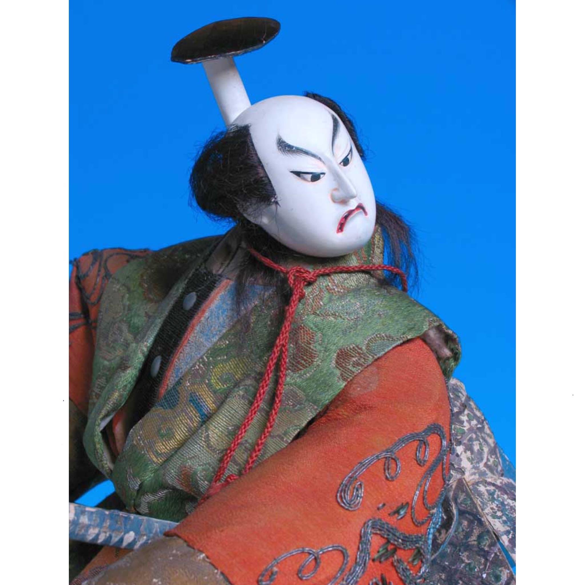 Early 19th Century Antique Japanese Takeda Ningyo, Soga no Goro Tokimune