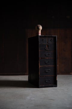 Antique Japanese tansu chest of drawers, Peddler's chest Edo-Meiji 1860s-1910