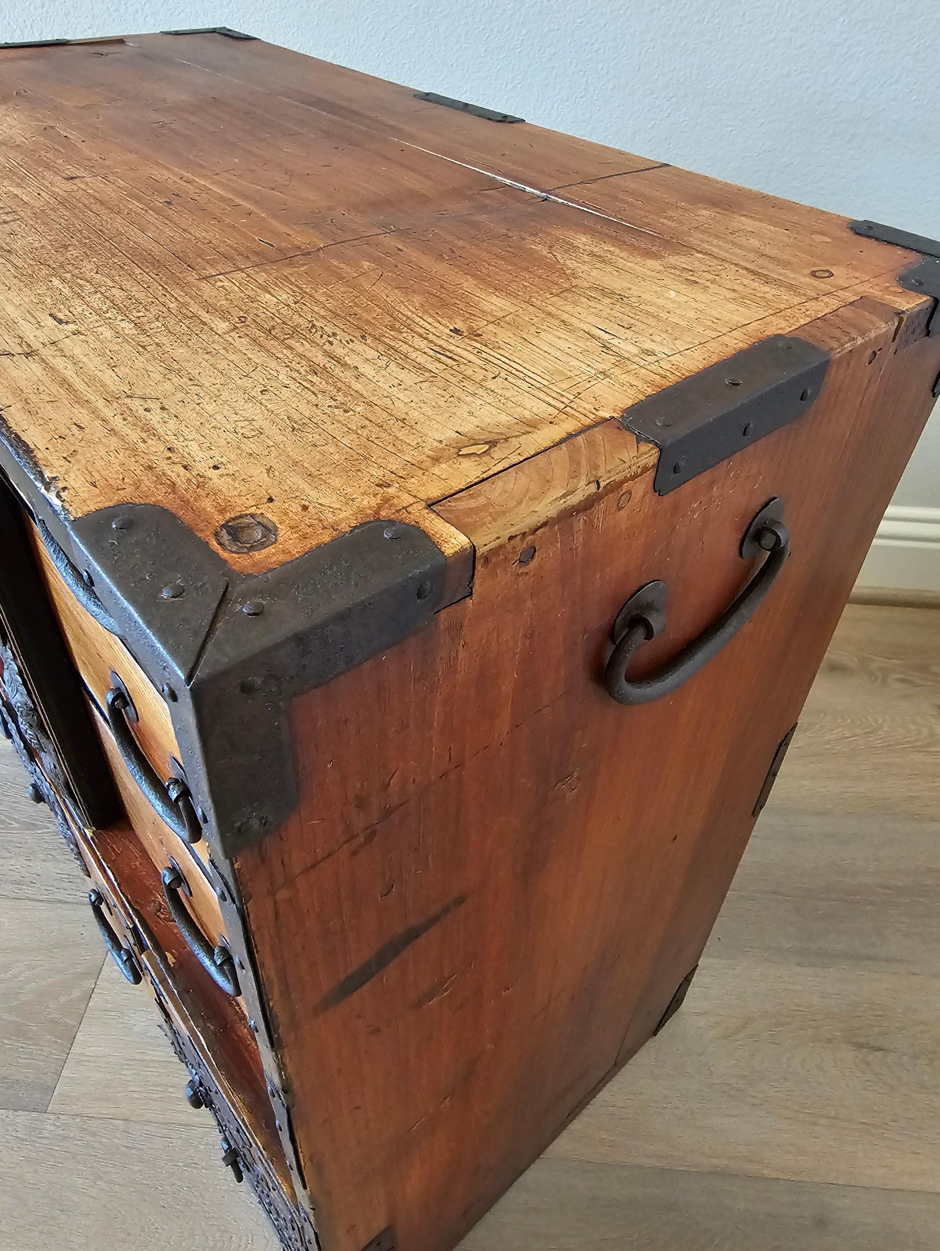 Antique Japanese Tansu Chest Small Cabinet 7