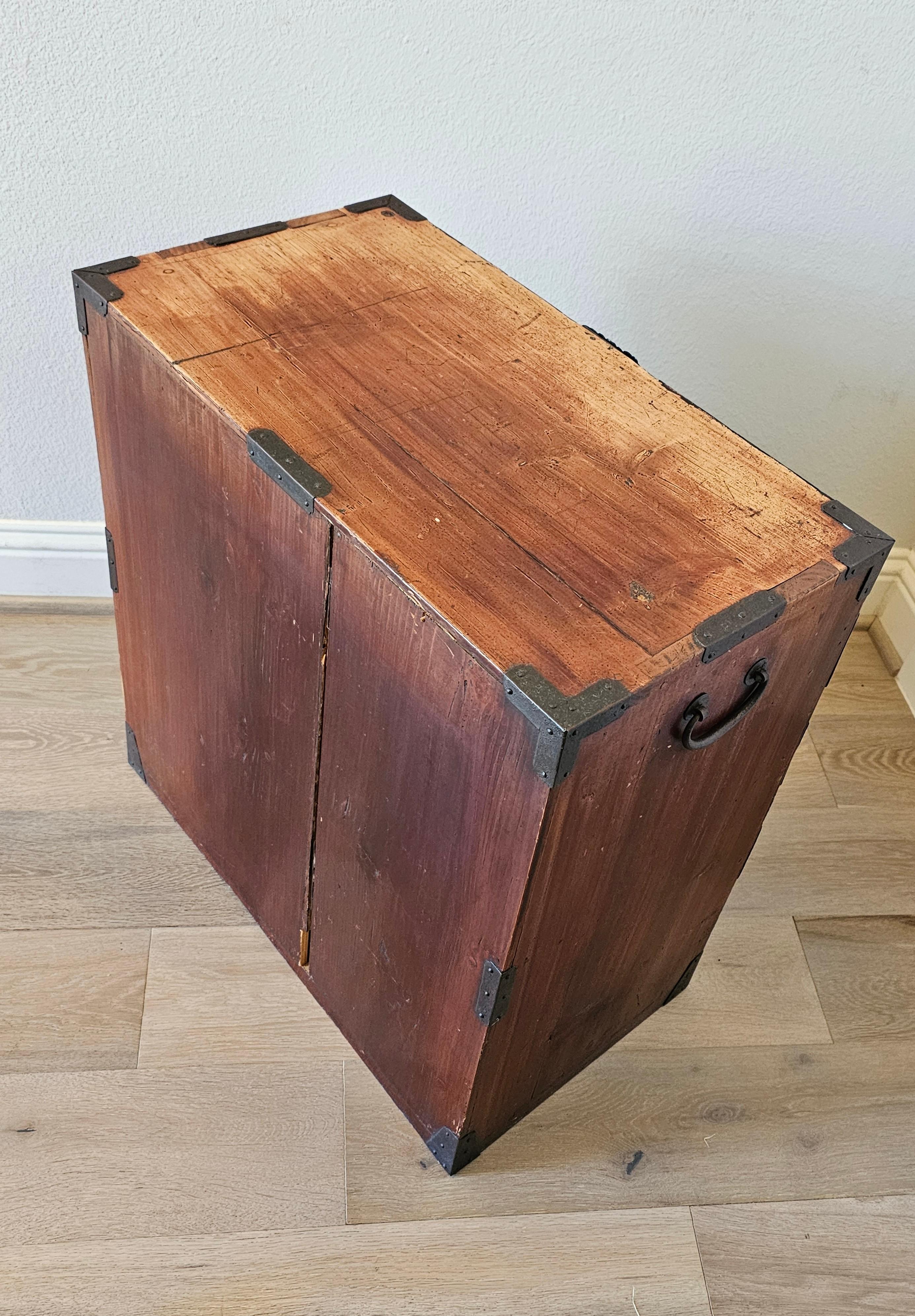 Antique Japanese Tansu Chest Small Cabinet 8