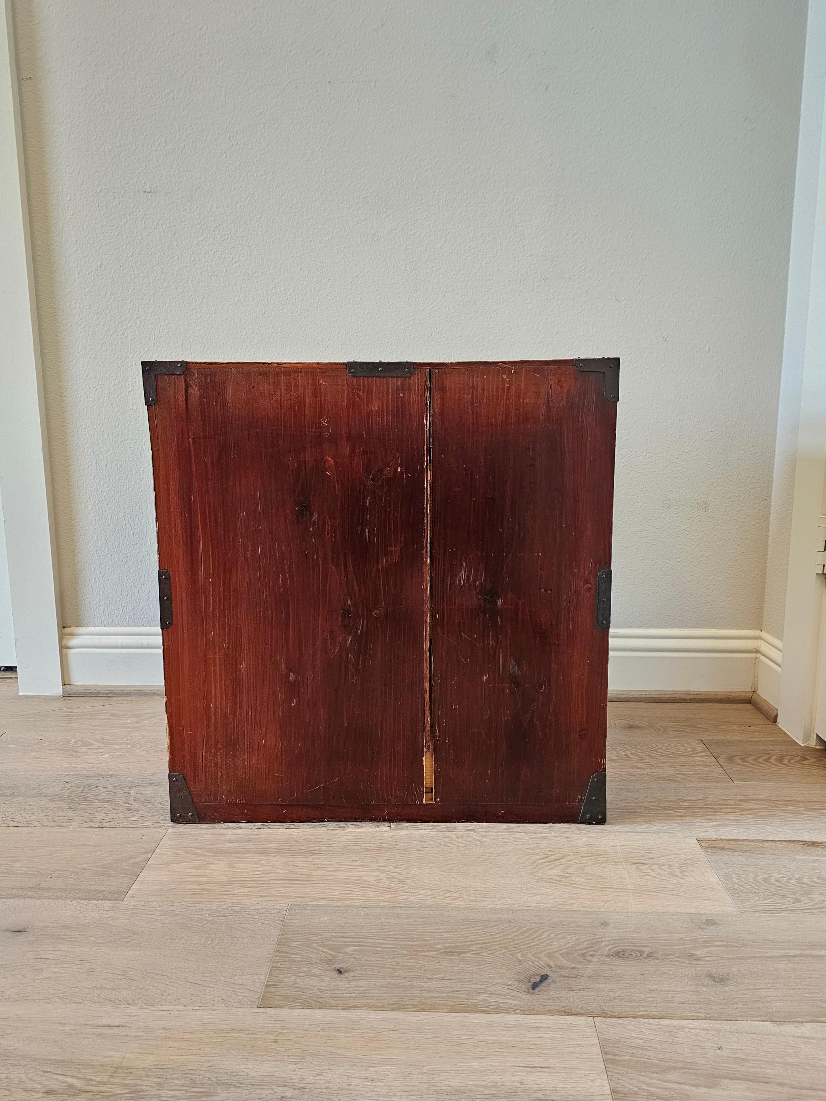 Antique Japanese Tansu Chest Small Cabinet 9