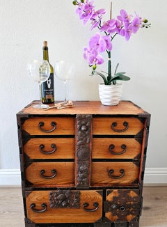 Antique Japanese Tansu Chest Small Cabinet