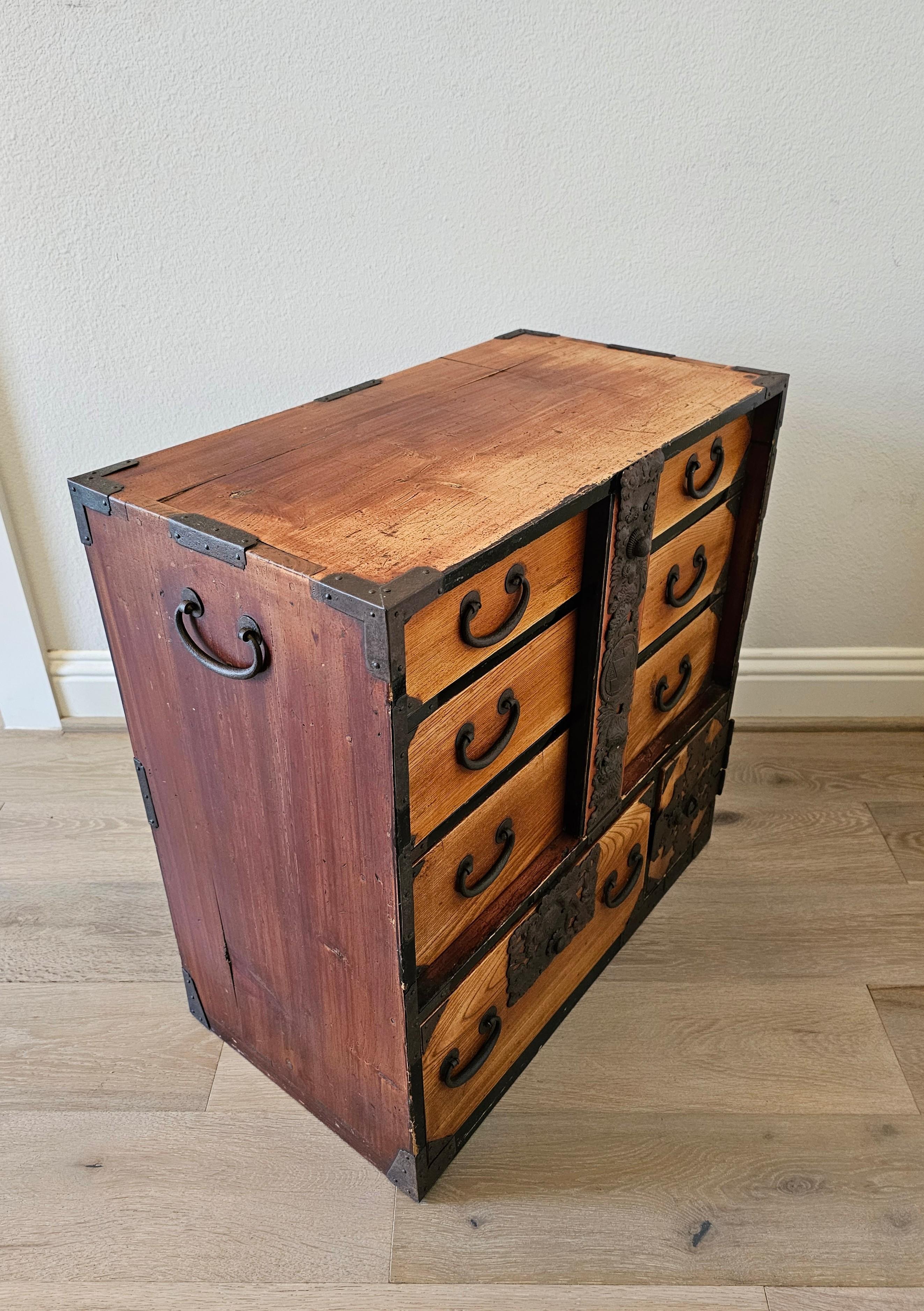 20th Century Antique Japanese Tansu Chest Small Cabinet
