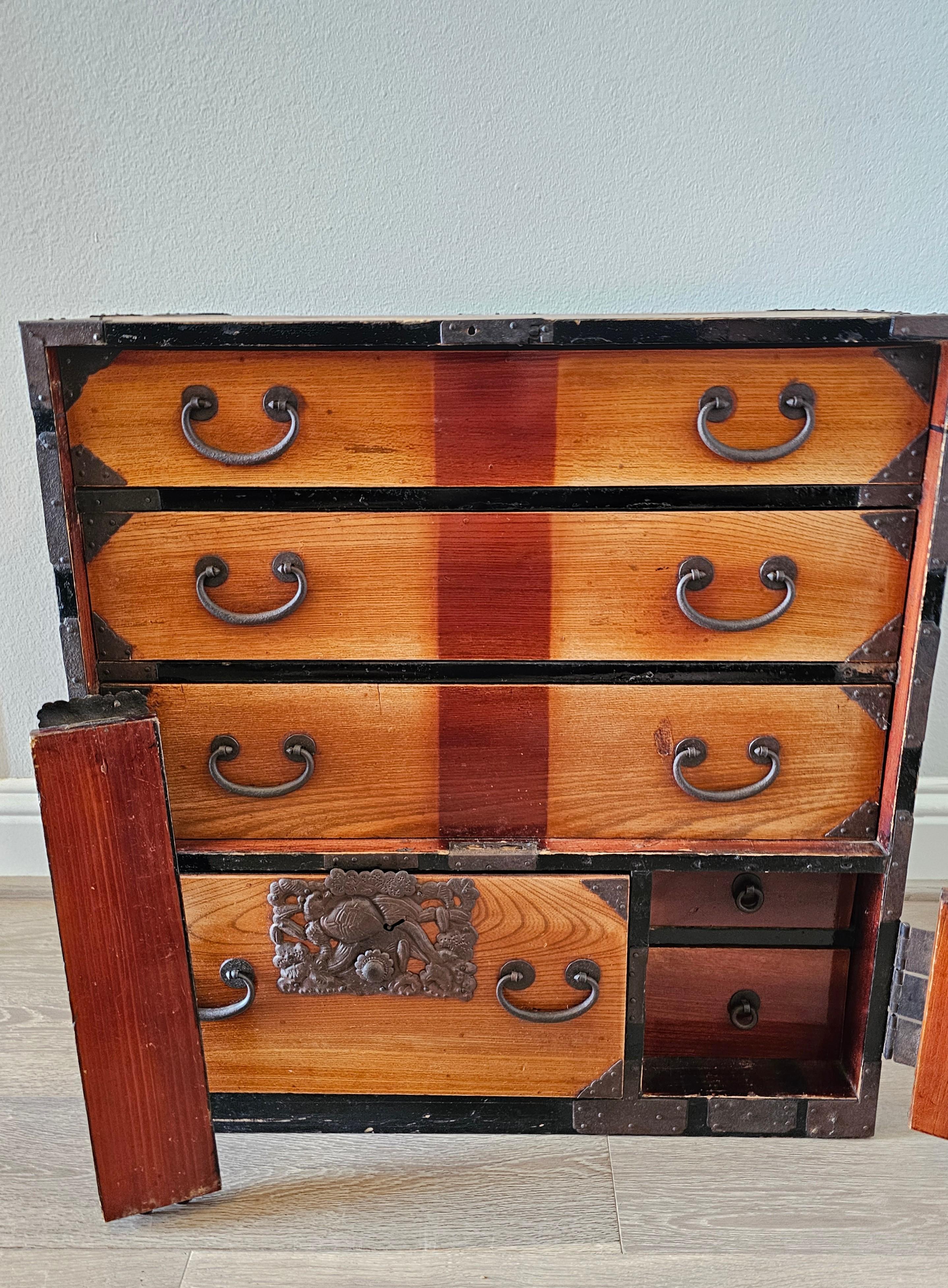 Antique Japanese Tansu Chest Small Cabinet 1