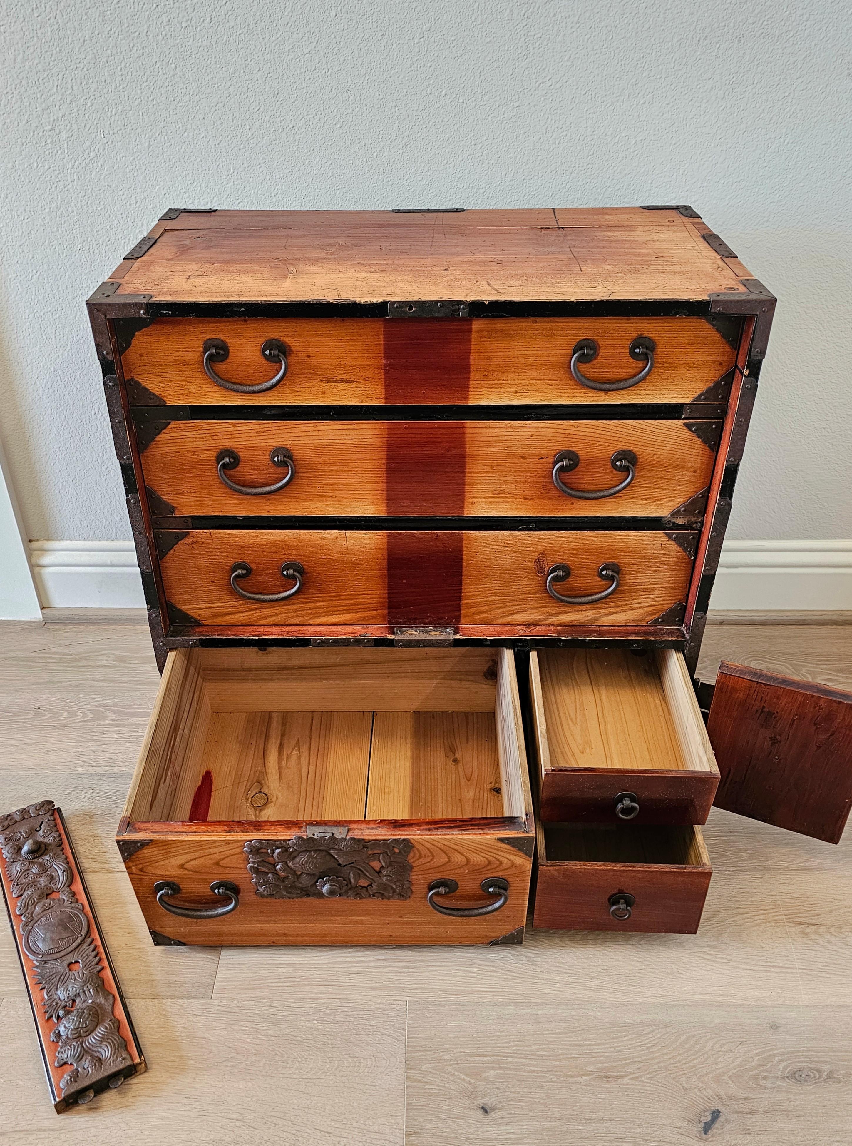 Antique Japanese Tansu Chest Small Cabinet 2