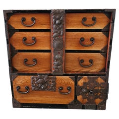 Antique Japanese Tansu Chest Small Cabinet