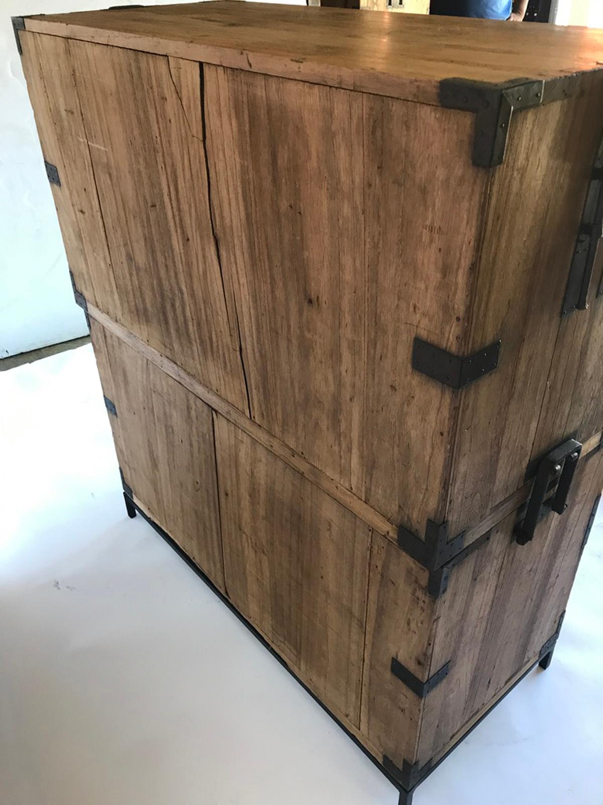 Antique Japanese Tansu on Custom Stand In Good Condition In Los Angeles, CA