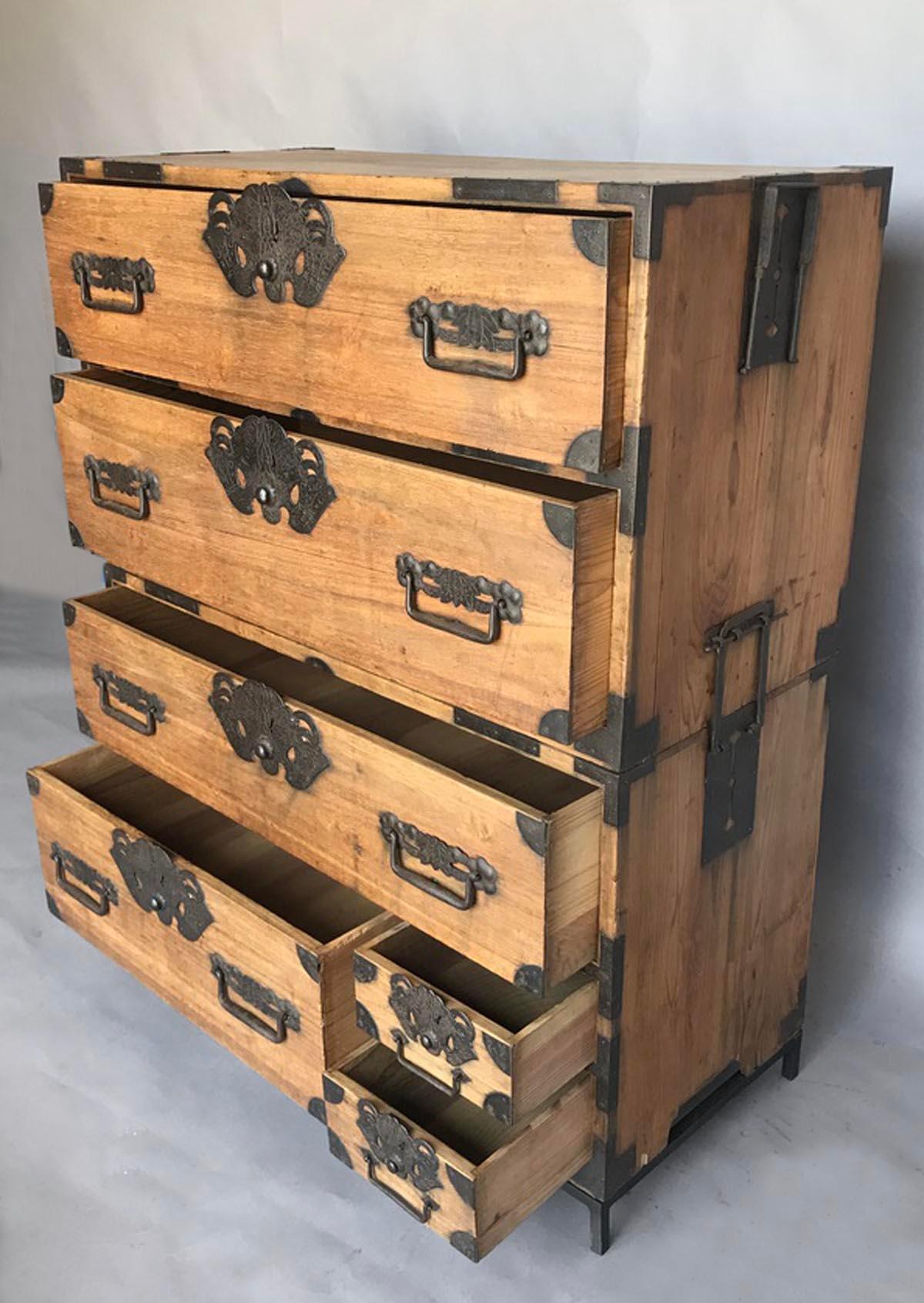 19th Century Antique Japanese Tansu on Custom Stand