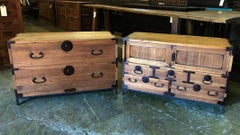 Antique Japanese Tansus on Custom Bases/Nightstands