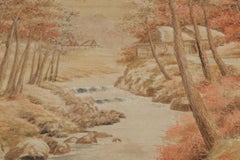 Antique Japanese Tapestry with Scenic Landscape Design - Rug & Kilim