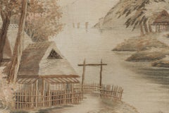 Antique Japanese Tapestry with Scenic Landscape Design - Rug & Kilim