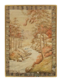 Antique Japanese Tapestry with Scenic Landscape Design - Rug & Kilim