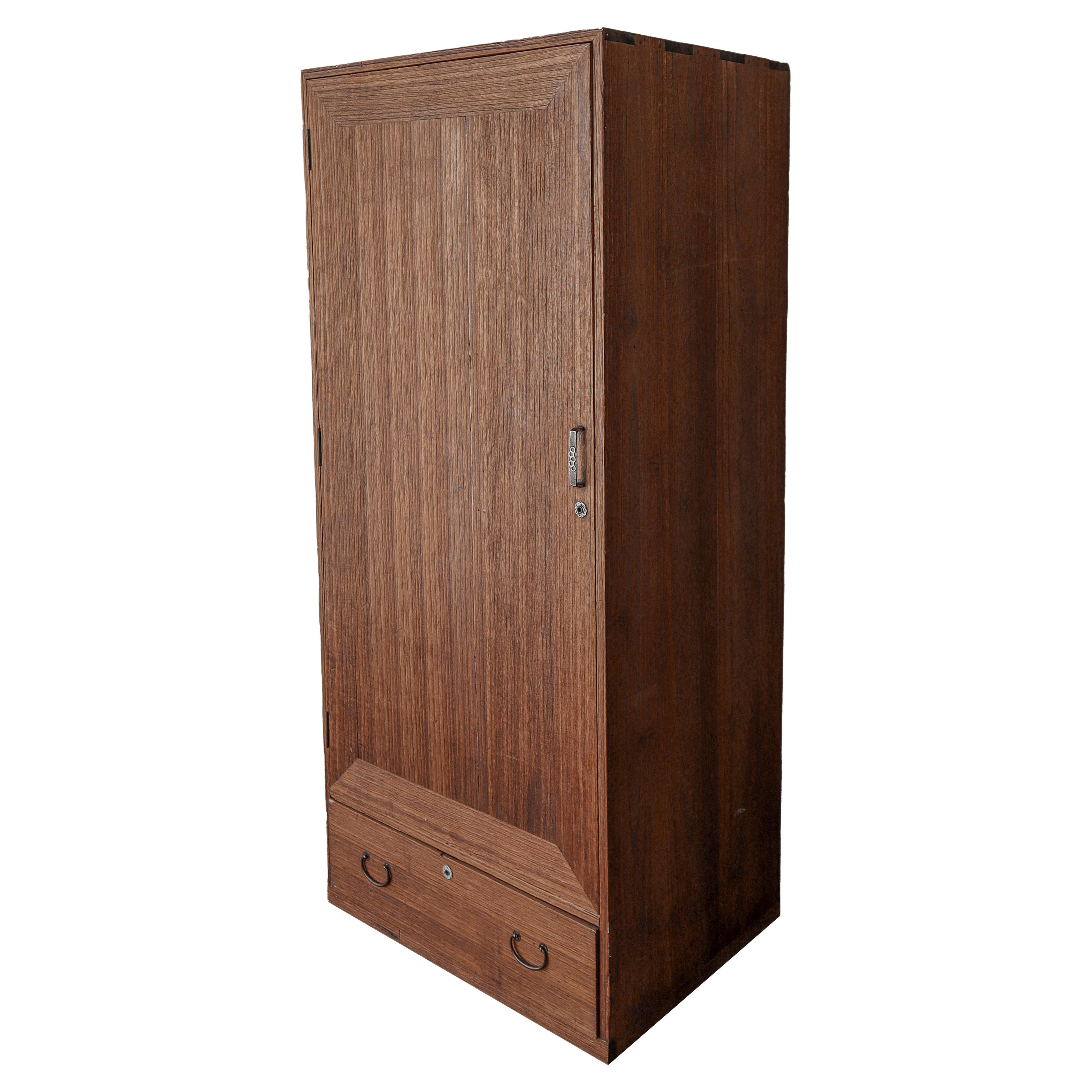 Antique Japanese Teak Armoire Cabinet