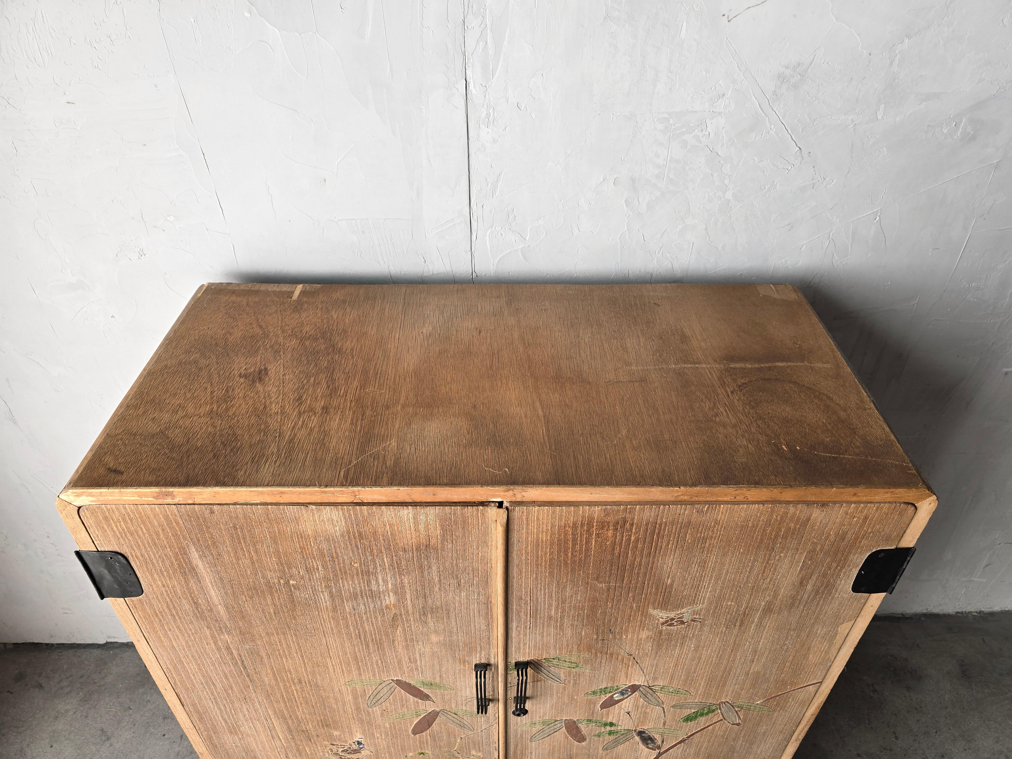 Antico mobile contenitore a buffet piatto in teak giapponese in vendita 7
