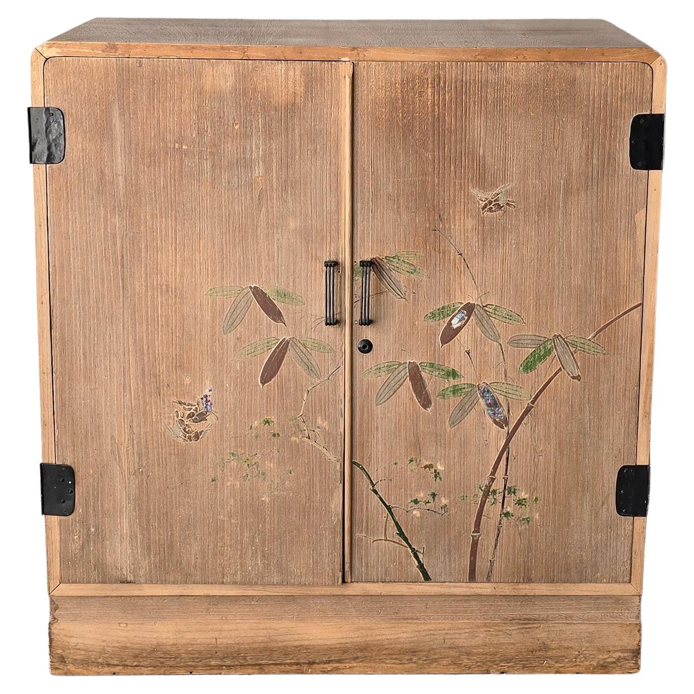 Antiguo Armario Buffet Plano de Teca Japonesa