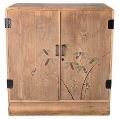 Antique Japanese Teak Flat Buffet Storage Cabinet