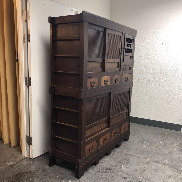 Antique Japanese Three-Piece Tansu Cabinet For Sale at 1stdibs
