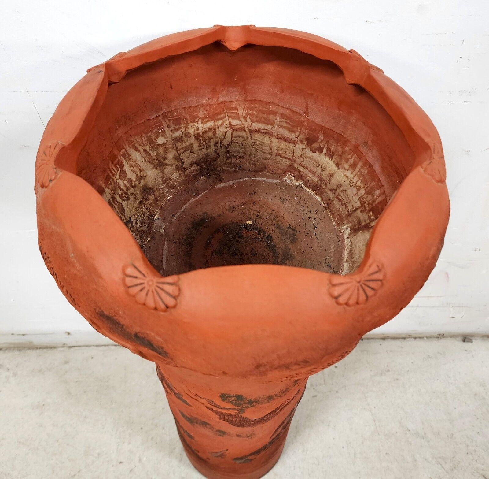 Antiguo soporte para plantas de cerámica roja japonesa Tokoname Meiji en venta 3