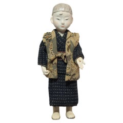 Antique Japanese Traditional 'KIMEKOMI' Boy Doll Taisho Era 1912-1926s