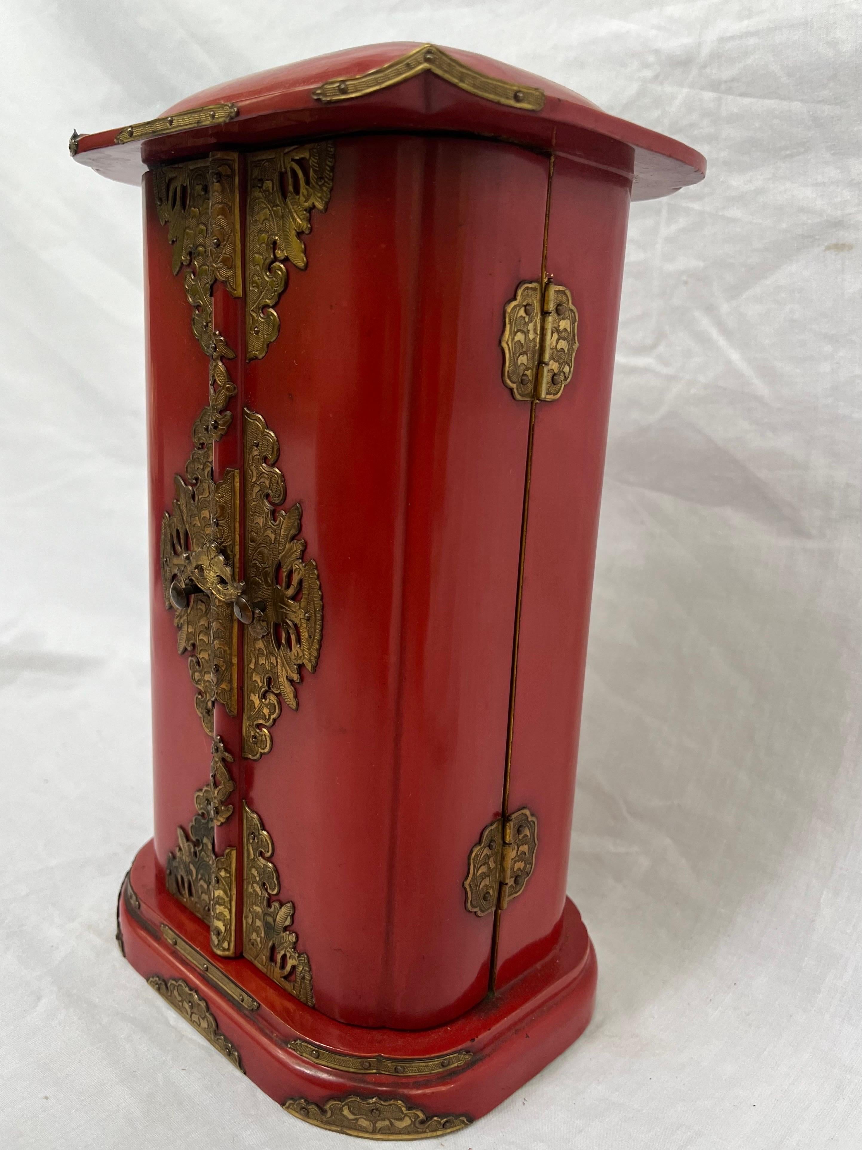 Antique Japanese Traveling Altar Aizen Myoo or Ragaraja King of Wisdom Funno Son 14