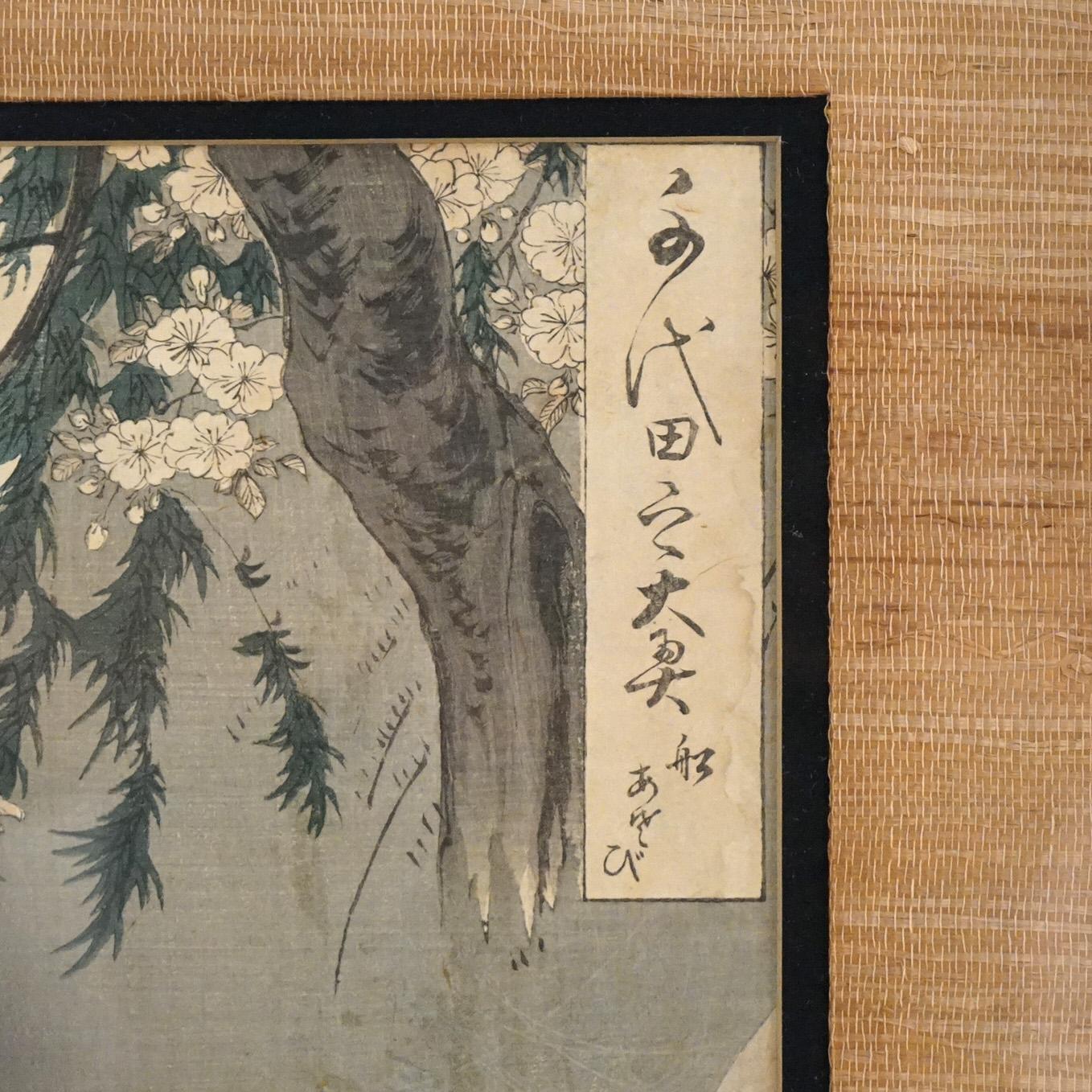 Ancienne estampe japonaise Tryptic Woodblock Print C1920 en vente 2