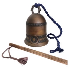Antique Japanese Tsuri-Kane Buddhist Bronze Bell, Meiji Period