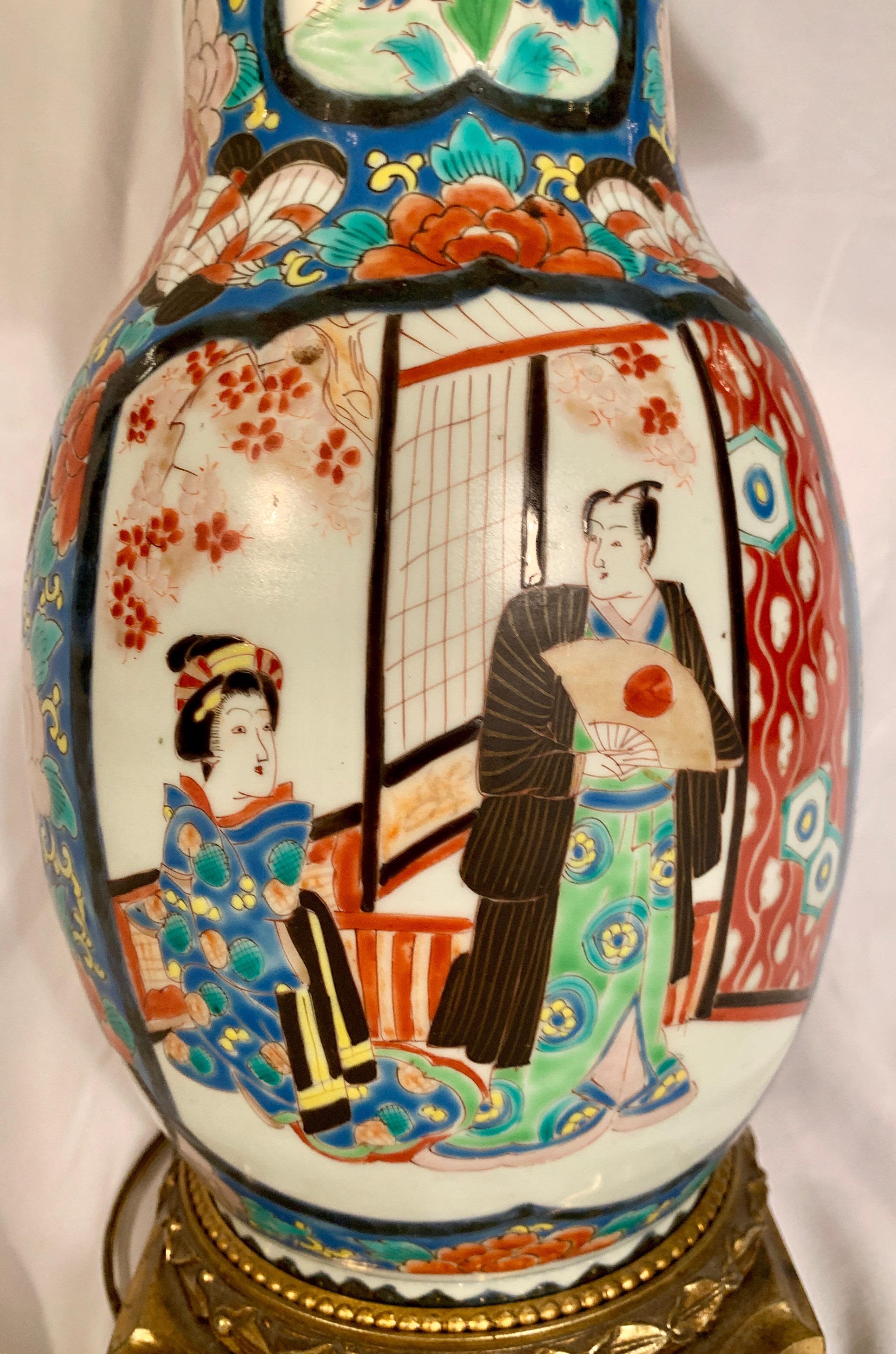Ancienne urne japonaise transformée en lampe Bon état - En vente à New Orleans, LA