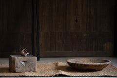 antike japanische wabi sabi Konebachi, handgeschnitzte Teigschale, primitiv, mingei