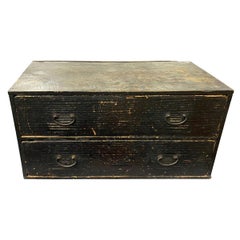 Andrianna Shamaris Antique Japanese Wabi Sabi Wood Tansu Chest